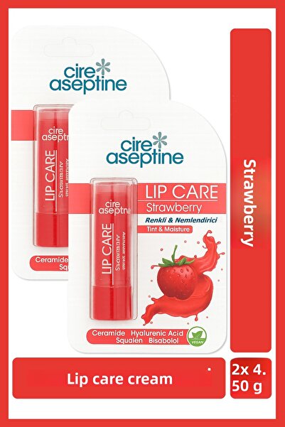 CIRE ASEPTINE مرطب الشفاه بلون الفراولة (الفراولة) 4.5 جرام × 2 قطعة