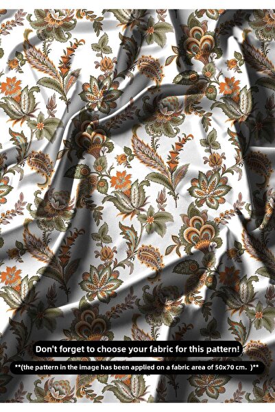 DESENİX قماش مطبوع رقميًا بنمط نباتي كلاسيكي مقاس 150 × 100 سم - حسب اختيار ا...