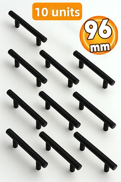 Badem10 10 bucăți de culoare trandafir (96 mm) metal negru mobilier bucătărie dulap sertar dulap mâner mâner