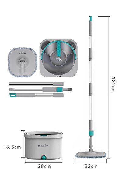 SMARTER Aqua Master and Premium 3-Piece Microfiber Cloth Clean & Dirty Water Separation Cleaning Set Mop Mop