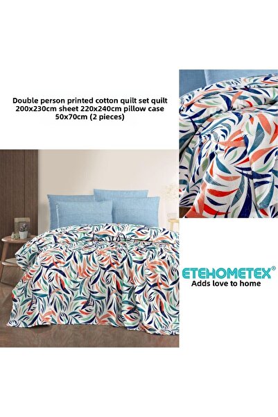 ETE HOMETEX Etehometex Double Person Printed Cotton Pique Set