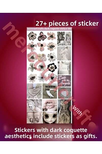 merccuri crafts ملصق جمالي Dark Coquette (27+ قطعة عالية الجودة) - لدفتر المل...