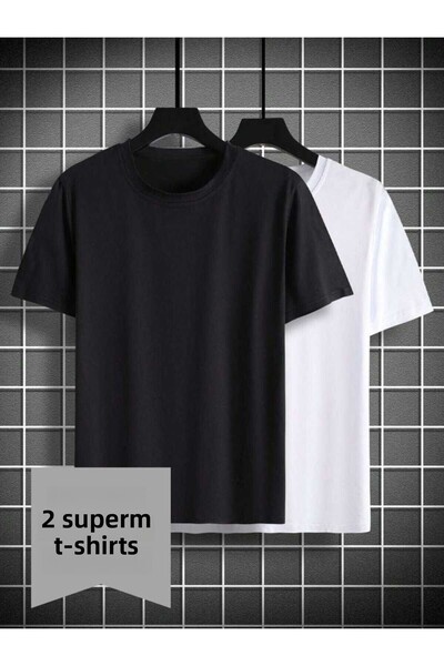 JustBS Ανδρικό T-shirt με χαλαρή εφαρμογή, σετ 2 τεμαχίων