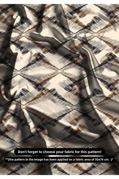 DESENİX نمط مربع حديث مع تأثيرات الرسم |   القماش المطبوع الرقمي |   150x100 سم |   خيارات متعددة من الأقمشة