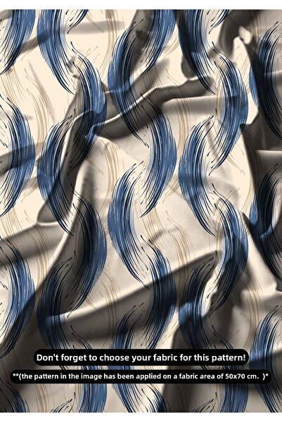 DESENİX نسيج طباعة رقمي حديث هندسي على شكل موجة |   150x100 سم |   4 خيارات ا...