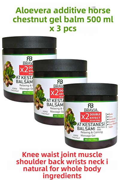 ULFİSU COSMETİCO بلسم كستناء الحصان برافيا 500 مل 3 قطع - مع إضافة الصبار