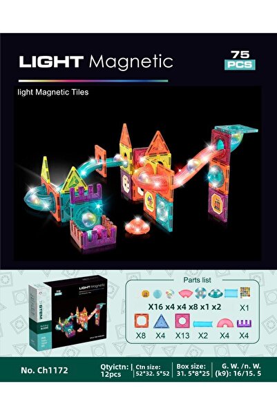BAŞEL OYUNCAK بلاط مغناطيسي 75 قطعة Ch1172