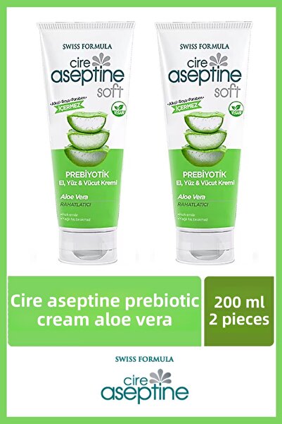CIRE ASEPTINE Hand, Face and Body Cream 200 ml Prebiotic Aloe Vera X 2 Pieces