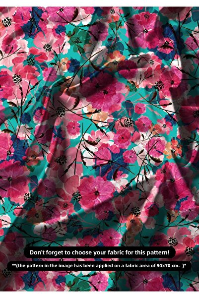 DESENİX قماش طباعة رقمية زهرية ربيعية نابضة بالحياة |   150x100 سم |   نمط مح...