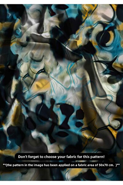 DESENİX قماش طباعة رقمية بتأثير موجات مجردة ودخان |   150x100 سم |   النمط ال...