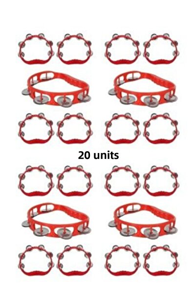 Hızlı Çeyiz Tamburină Henna cu Clopoțel Plastic Culoare Roșu 20 buc