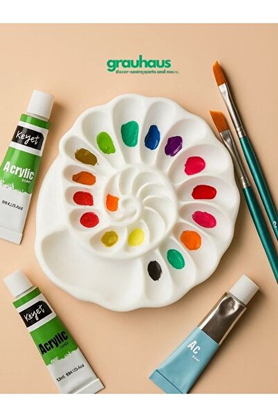 GRAUHAUS Paletă de vopsea în spirală în formă de scoică Paletă de pictură pen...