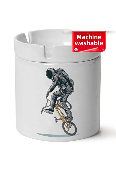 BİBANAPROMOSYON Astronot cu imprimeu Scrumieră din porțelan cu stingător de c...