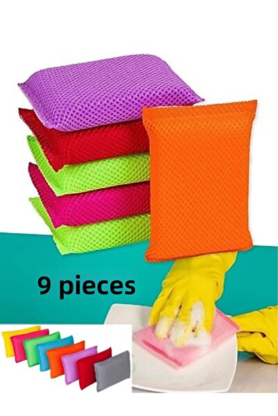 VENON ♥️ 9 Pcs ♥️ Honeycomb Textured Dish Sponge Magic Practical Sponge Socialite Sponge