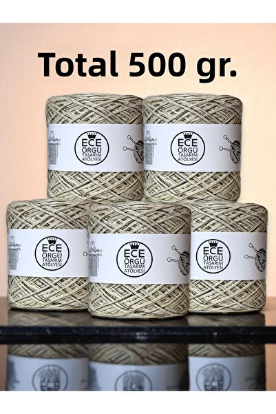 Ece Örgü Tasarım Atölyesi Πολύστρωμο, κρεμ χρώματος βαμβακερό νήμα μείξης με ...