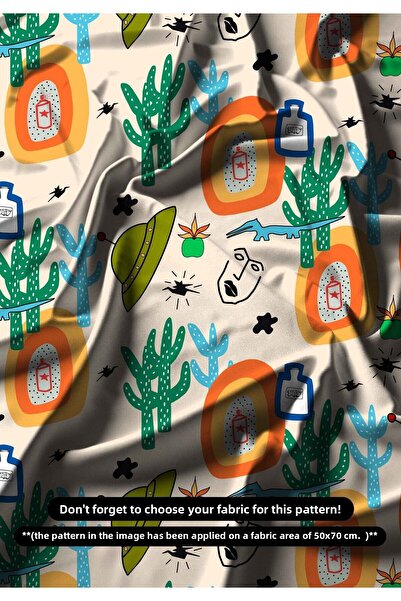 DESENİX Colorful Modern Art Patterned Fabric 150X100 cm – Fun Style – 6 Fabric Options