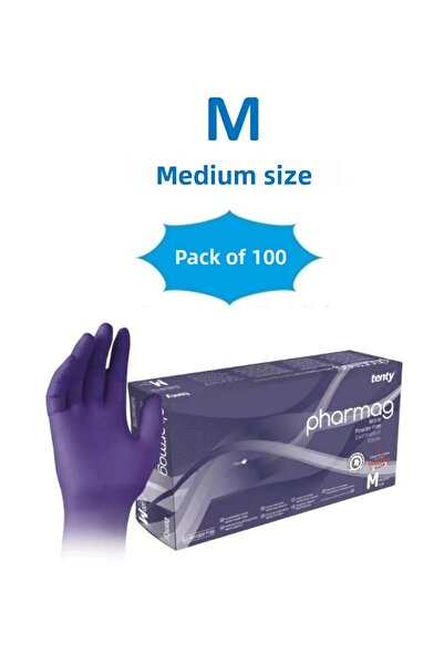 QBR Home قفازات النتريل. متوسط. بدون بودرة. عبوة من 100. TentyPharmamodelM