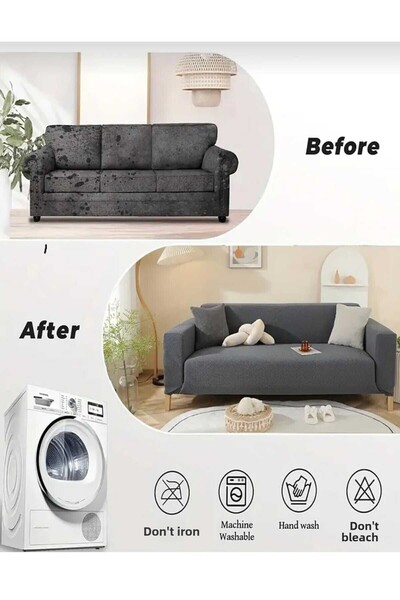 EJMEL Brick Pattern 3-Seat Sofa Cover 3-Seater Sofa Cover Elastic Flexible