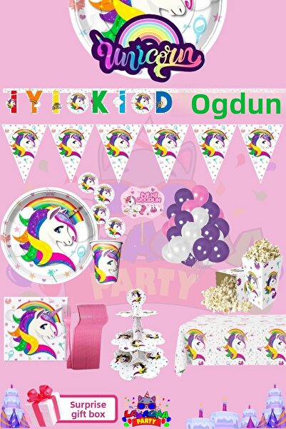LASAGNA STORE Set de accesorii pentru petrecerea de aniversare Unicorn pentru...