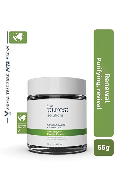 The Purest Solutions منظف مسحوق منقي ومنعش بأحماض الفاكهة لجميع أنواع البشرة ...