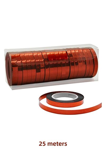 SkyPop 25 Meters Red Metallized Raffia, Birthday, Special Day, Celebration, Balloon String