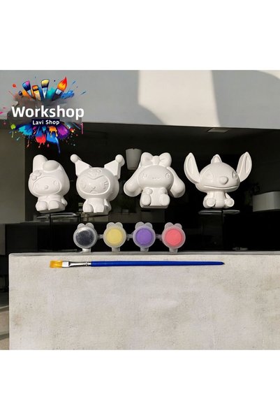Atölye Lavi Shop Workshop Lavi Shop 4-Piece Object Stone Painting Set (Krm)