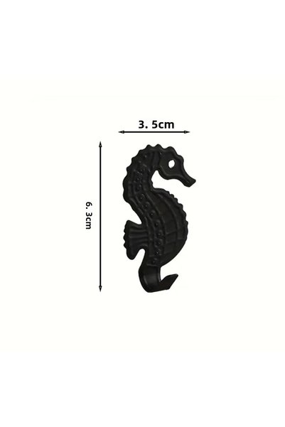 UrbanCove Co Set of 3, Metal, Seahorse Wall Hanger - Adhesive and Stylish Decorative Hangers - Hole-Free Mounting