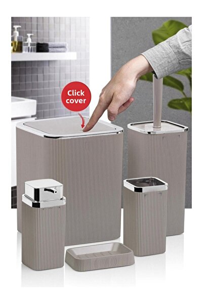 Altabi Σετ Μπάνιου Πλαστικό Χρώμα Βιζόν 5 Τεμαχίων