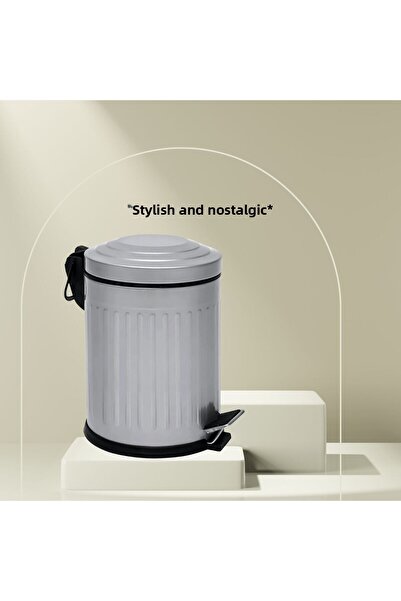 BySevil Vintage Trash Can Striped 5 Lt