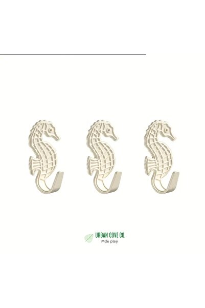 UrbanCove Co مجموعة من 3 شماعات حائط معدنية على شكل أخطبوط - شماعات زخرفية لا...