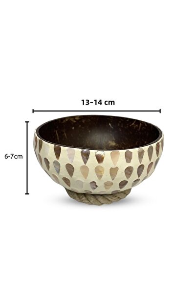 Coconut Products Mother of Pearl Coated Handmade Coconut Bowl and Bowl Pad - Coconut Bowl - Snack Bowl