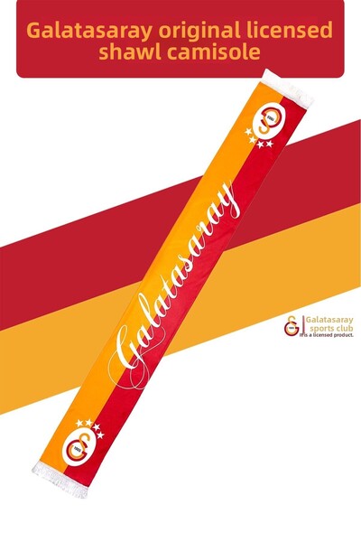 Galatasaray Γνήσιο Αδειοδοτημένο Σετ Προπόνησης Polo Neck Red T-Shirt + Σάλι Kaşkol