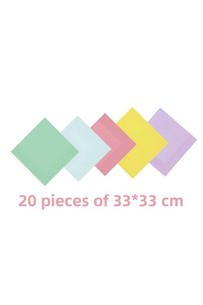 Öztürkpartievi مكرون مناديل ملونة مختلطة 20 قطعة