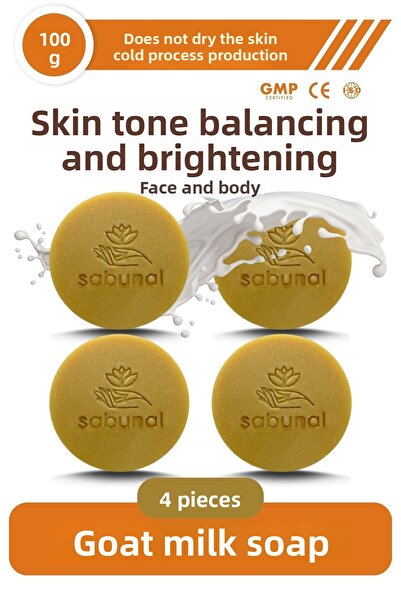 sabunal صابون حليب الماعز 4 قطع - صابون موازنة وتفتيح لون البشرة