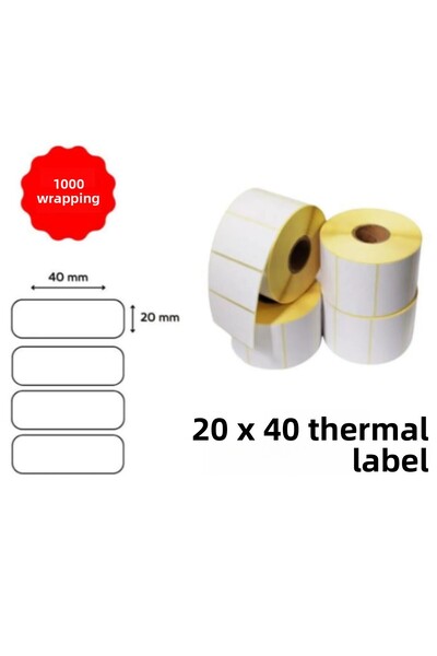 TEKNOFAKS ETICHETE TERMICE ERMET 20X40 1000 BUCĂȚI PER ROLĂ