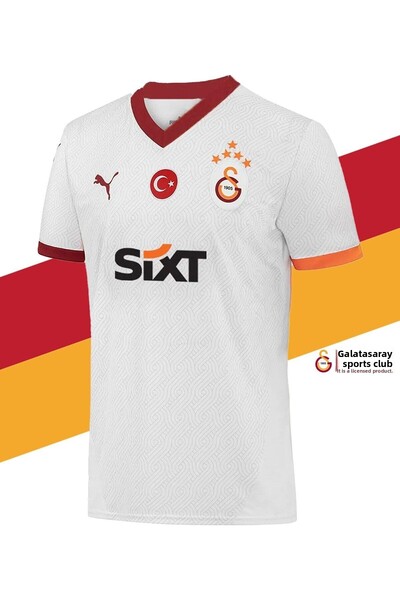 Galatasaray Original Licensed 2024/25 5 Star White Away Fan Jersey + Scarf Scarf Set