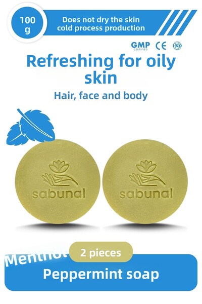 sabunal Menthol Mint Soap 2 Pieces - Refreshing Oily Skin and Hair Cleansing ...