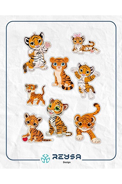 Reysa Tasarım مجموعة بيبي تايجر سيتكسير مكونة من 8 قطع هاتف، تابلت، نوت بوك، ...