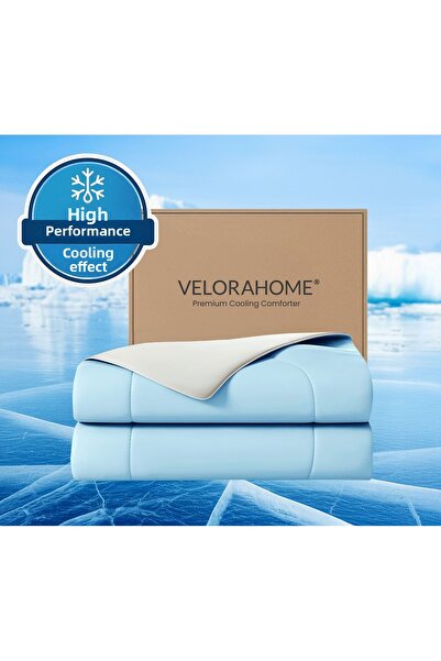 VELORAHOME لحاف تبريد آيس تشيل – مزدوج – أزرق