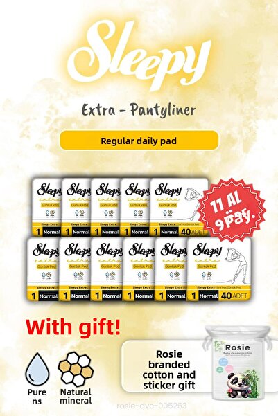 Sleepy اشتري 11 واحصل على 9 مجانًا، 40 قطعة إضافية من الفوط اليومية العادية 4...