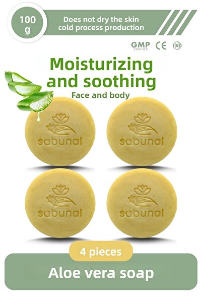 sabunal صابون الصبار 4 قطع - صابون عشبي مرطب ومهدئ