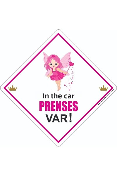 BUTİKPLAKA انتبه: يوجد طفل في السيارة/علامة تحذير زجاجية شبكية/فتاة الجنية