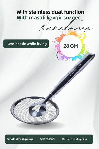 Hanedanev Practical Strainer Frying and Boiling Colander Tongs - Colander wit...