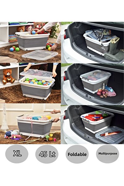 Waldern Home Xlarge Size 30 Liter Folding Wheeled Multi-Purpose Storage Food Toy Box Laundry Basket