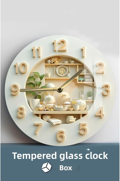 kutuTR المكان الذي تلتقي فيه الأناقة في وقت لاحق، ساعة من الزجاج المقسى بتصميم ثلاثي الأبعاد - 33 سم CSDW332