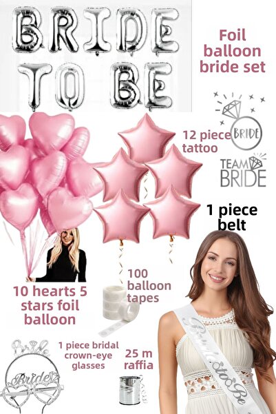 Baloncu Dede Bride to Be Foil Pink Foil Balloon Bride Bachelorette Party Supp...