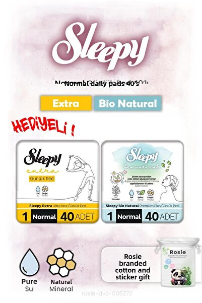 Sleepy فوط بيوباتشورال و إكسترا ديلي نورمال 40 قطعة وهدية روزي
