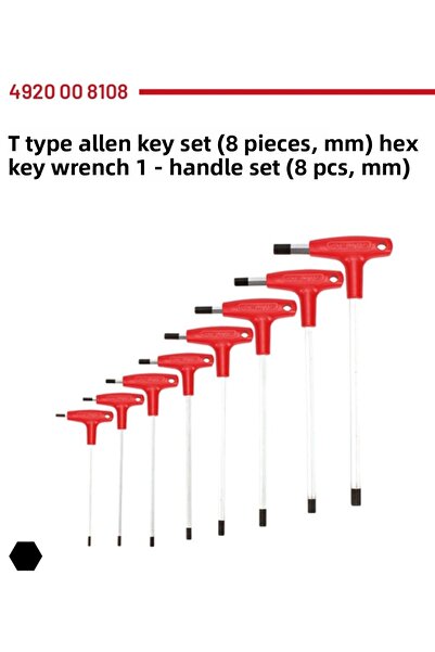 İzeltaş T Type Allen Key Set 8 Pieces