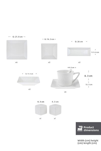 Karaca Σετ πρωινού Forever Bone Trend Emboss 32 τεμαχίων για 6 άτομα