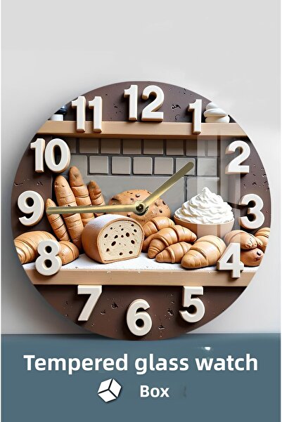 kutuTR The Clock of the Delicious Moments! |   33X33 cm Tempered Glass Watch Csdw355